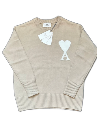 Beige stickad tröja från Ami Paris
