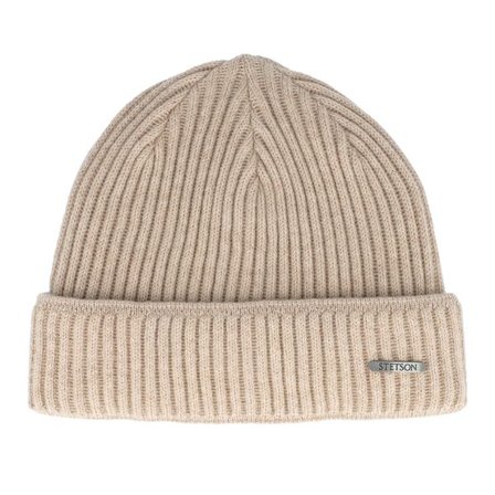 Stetson - Beige cuff Beanie - Beanie Merino Light Hazel Cuff @ Hatstore