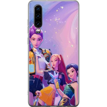 Kompatibelt Mobildeksel til Huawei P30 Futuristiske popdamer i neonfarger med magiske detaljer mot en drømmeaktig galaksebakgrunn
