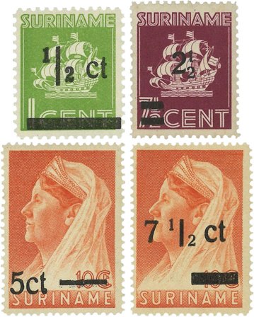 Suriname 1945 - NVPH 210/13 - Postfrisk