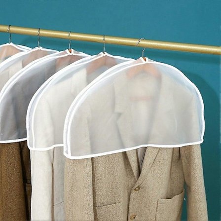 10 stk. Støvbeskyttelse til tøj Gennemsigtig PEVA Hængelomme Halv kropsstøvbeskyttelse til frakker