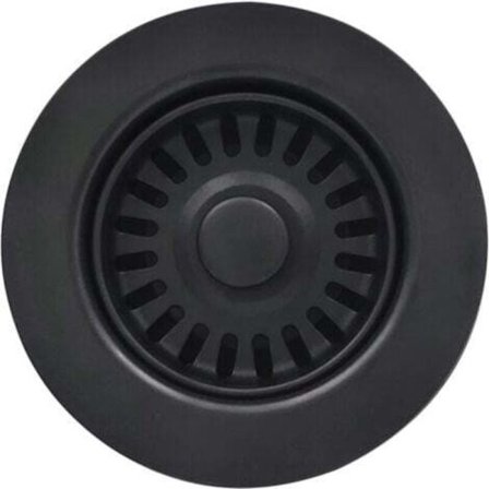 Svart diskbänksil med lock, 114,3 mm avloppsfilter kompatibelt med granit- eller chamotte diskhoar