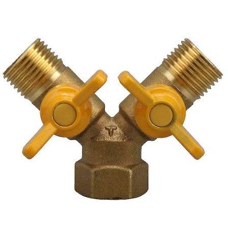 Solid messing 2-vejs gasrør Y-stykke konnektor