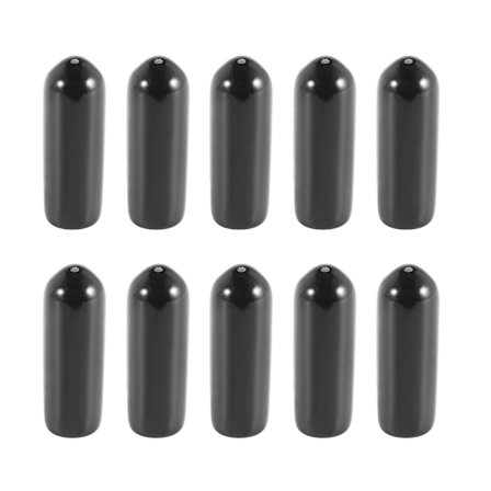 100 stk Gummiendelokk 4mm ID PVC Rundt Rør Boltelokk Deksel Skruegjenger Beskyttere Svart-D10