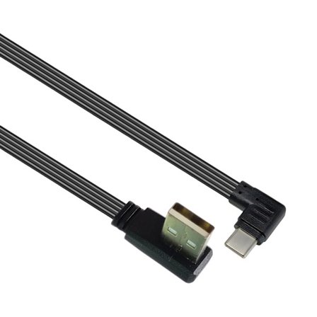 90 Graders USB 2.0 til Type C Han Adapter Kabel Silikoneledning til 10W Opladning