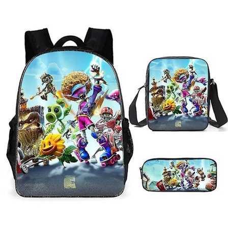 Plants Vs. Zombies 3 kpl Set Lasten Reppuja Peli Oheislaite Tyttö Pojat Reppu Koulureput Sarjakuva Kindergarten Rucksack Lahja