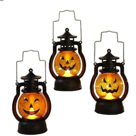 3 kpl Mini Halloween-kurpitsakynttilälyhty LED-valot Kurpitsa Halloween-koristeisiin sisä- ja ulkotiloihin Piha Puutarha Nurmikon juhlat