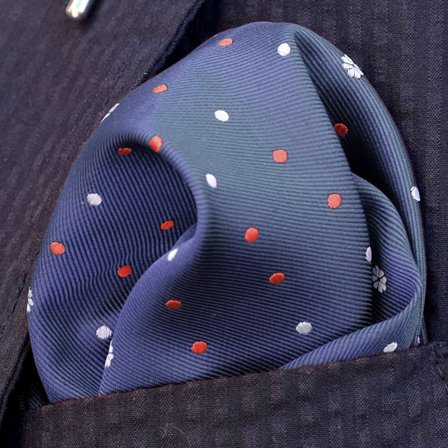 Pochette de costume bleu foncé pour hommes - Pochettes de costume à motifs