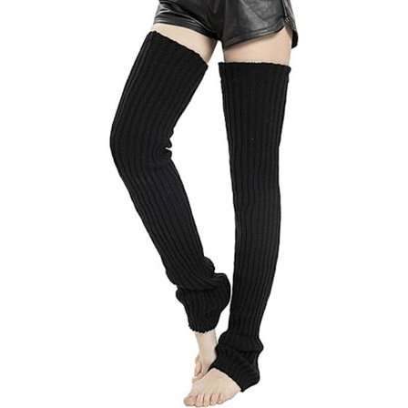 Dame Vinter Tykke Strikkede Ekstra Lange Lårhøje Benvarmere{hw}