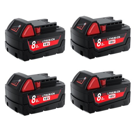 För Milwaukee M18 Batteri 8000mAh 18V Uppladdningsbart batteri För Milwaukee Tool M18B5 XC 48-11-2402 48-11-2411 2604-22