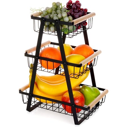 Loftinspirerad Trevånings Frukt- och Grönsakskorg i Metall