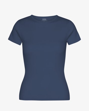 Organic Rib T-Shirt - Petrol Blue