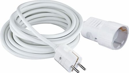 SKJØTEKABEL 6M HVIT MED JORD