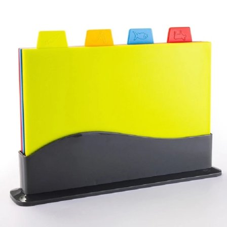 4 stk. Skærebrætter i stativ