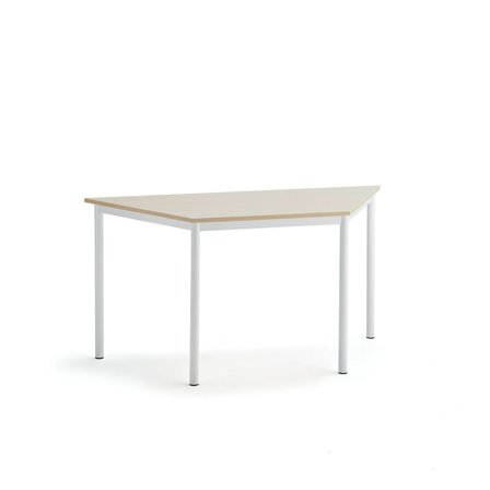 Table SONITUS TRAPETS, 1400x700x720 mm, birch high pressure laminate, white