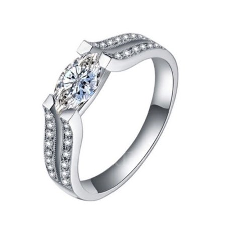 Silver RING CZ FÖRLOVNINGSRING