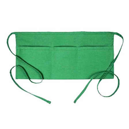 Kesän yksivärinen lyhyt vyötäröesiliina taskuilla Nauhallinen BBQ-keittiötyövaate--Vihreä