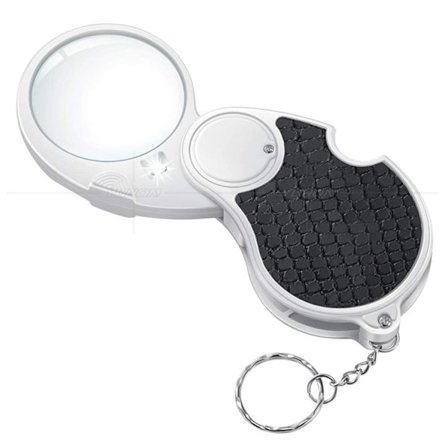Folding Pocket Magnifying Glass med LED-lys for lesing, 5X L