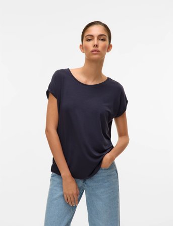 Vero Moda Vmava Plain Ss Top Ga Jrs Noos - Navy - XS