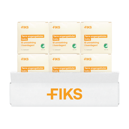 FIKS Tørre engangskluter 24-pk., 24 x 100 stk.