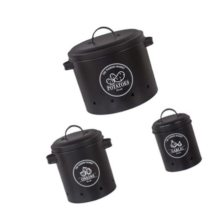 Lök Kök Mat Crisper Grönsaks- och fruktsparbehållare Black