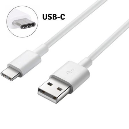 [Kompatibel med Samsung Galaxy S8 - S8 PLUS - S9 - S9 PLUS] Kabel Typ USB-C Laddare Vit Micro USB 1 Meter [Phonillico ]