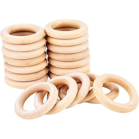 20 st Trä Hoppringar för DIY - Hänge, Ring, Koppling -