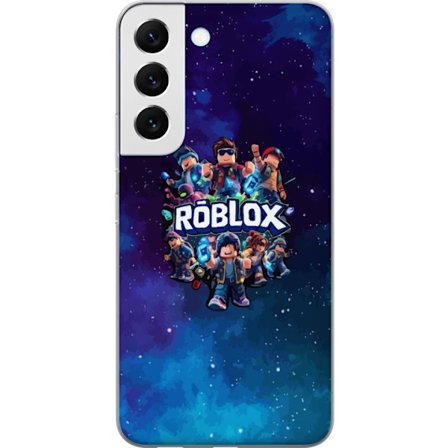 Kompatibelt Mobilskal till Samsung Samsung Galaxy S22 5G Roblox spelutformning med avatarer på galaxbakgrund i blå och lila toner, populär Roblox-s