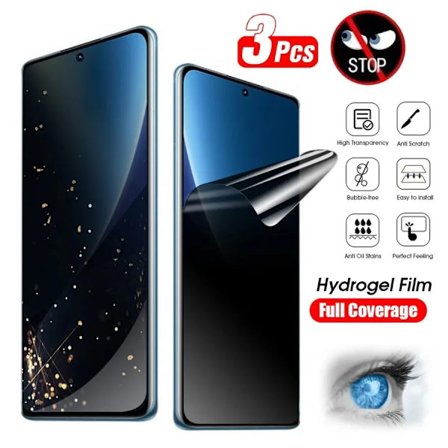 3-pack Anti-Spy Skärmskydd kompatibla med Xiaomi 15 Ultra 14T 13T 12T Pro Sekretess Hydrogel Film kompatibla med Xiaomi 15 14 13 Pro 13 12 11 Lite