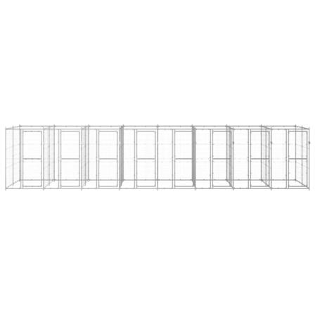 Vidaxl Hundgård För Utomhusbruk Galvaniserat Stål 19,36 M² Silver