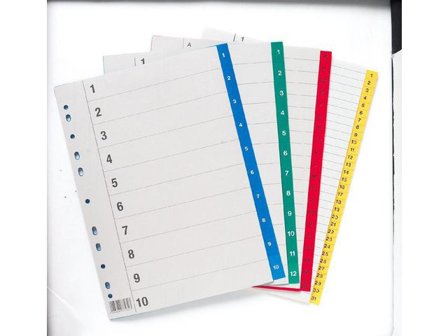 Plastregister A4 1-52 lj.bl fl - Lyreco - Kontorsmaterial - Pärmar och register - Plastregister - Tryckta