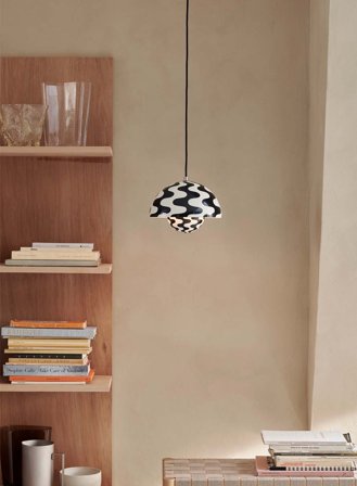 Flowerpot VP1 taklampe Ø23 - sort/hvit