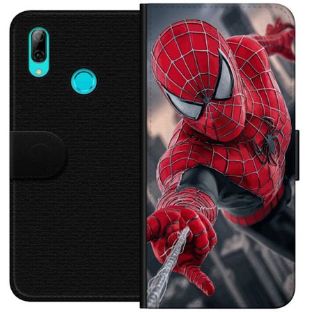 Kompatibelt Plånboksfodral till Huawei Huawei P smart 2019 Dynamisk Spider-Man-illustration i actionperspektiv, superhjältetema med rörelseekonomi
