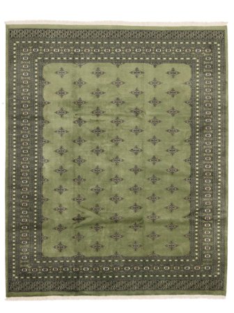 Pakistan Bokhara 2Ply Rug 246X301 Dark Green/Dark Yellow Wool, Pakistan