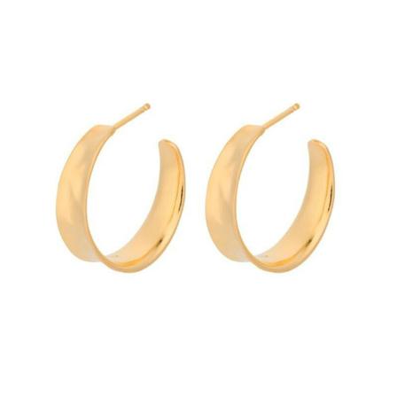 Pernille Corydon Pernille Corydon Gold Midi Saga Hoops Gul, Dame Øreringe, Størrelse: ONE Size