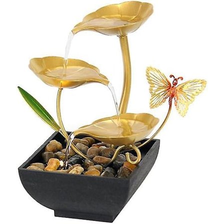 Bordfontene Innendørs Fossfontene For Hjem, Kontor & Soverom Dekor Med Naturlige Elvesteiner, Bordfontene Med Led Lys Gir Ro