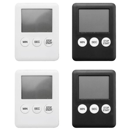Digital Kökstimer, 4 Stycken Köksväckarklocka med Alarm Påminnelsefunktion, Timer Magnetisk Eg
