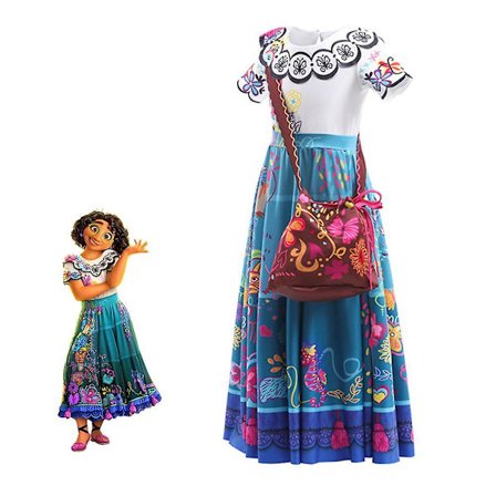 2022 Encanto Magic Full House Kids Princess Dress Mirabel Cosplay Magic Print Dress
