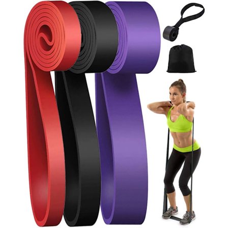 Motståndsband (3 stycken) Dragremmar för styrketräning Fitness Pilates Yoga Stretch Toning Dragremmar Inkluderar Dörrankare