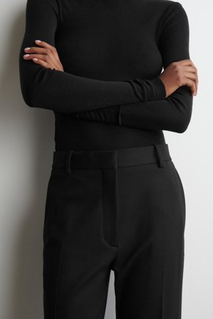 COS Femme Pantalon Droit En Maille Milano in Noir