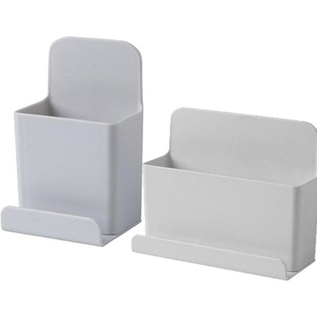 2 stk (grå) Veggmonterte Oppbevaringsbokser Multifunksjonell Organizer