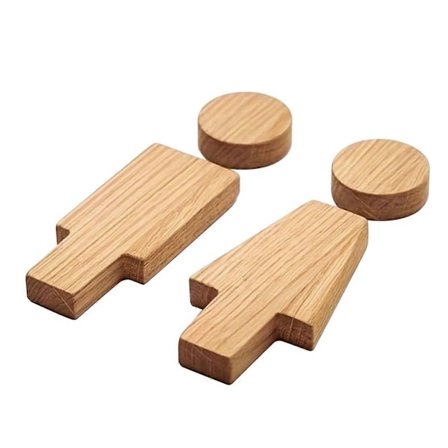 Qinghai Toilet Skilt i Træ Selvklæbende WC Dørskilt Mænd Og Kvinder Varm Kilde Badeværelse Vægskilt til Kontorer Virksomheder Restauranter