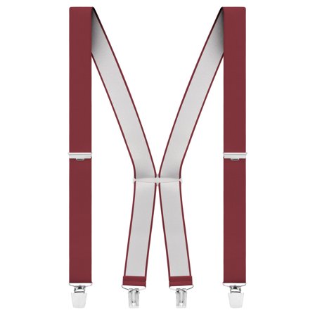 Ensfarvet Burgundy Clip-on Seler til mænd - Clip-on seler