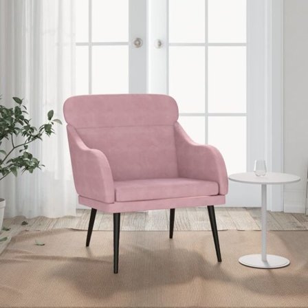 vidaXL Fåtölj rosa 63x76x80 cm sammet