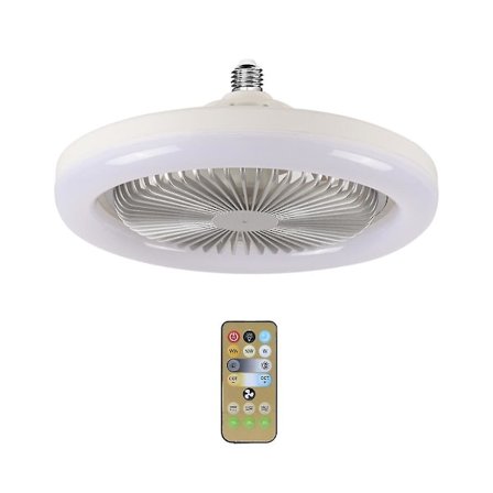 30W Taklampe med Integrert Lys E27 Fjernkontroll Takbelysning Soverom Stue Bryter Contr-c