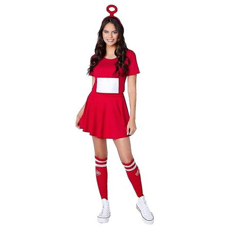 Fancy Kvinder Teletubbies Cosplay Costume Dress Tinky Winky Anime Dipsy Laa-laa Po Cheerleading Uniform Girl Halloween Costume _oa W