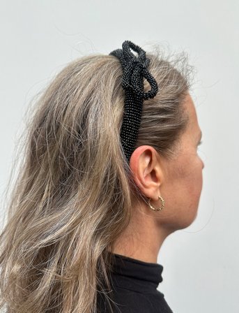 Becksöndergaard Bow Slim Beaded Hairbrace - Black - ONE SIZE