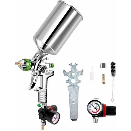 1000 ml luftfärgspruta med 2,5 mm HVLP-munstycke Mini airbrush-spruta med tryckregulator