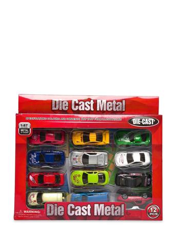 Bil Metall 12 St 7,5 Cm Toys Toy Cars & Vehicles Toy Cars Monivärinen/Kuvioitu Suntoy