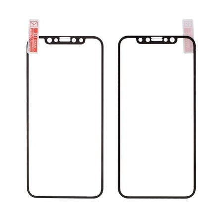 iPhone X Silk Print Complete Herdet Glass Skjermbeskytter - Svart